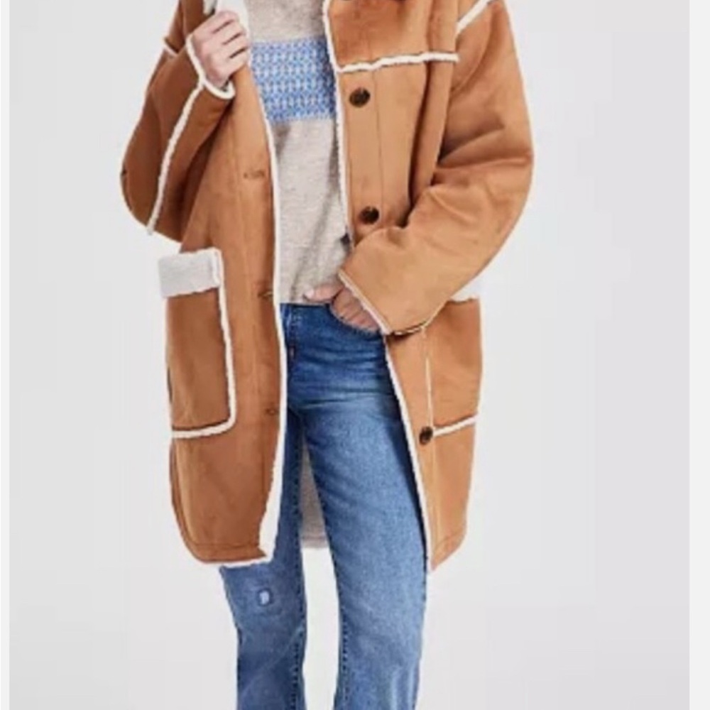 UGG Tan Teddy Jacket with White Trim